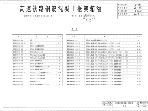 通桥（2018）5401-13图集 高速铁路钢筋混凝土框架箱涵