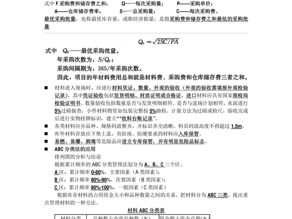 备考2017年一级建造师建筑实务案例分析专题笔记专题07 材料 机械设备 劳动力管理