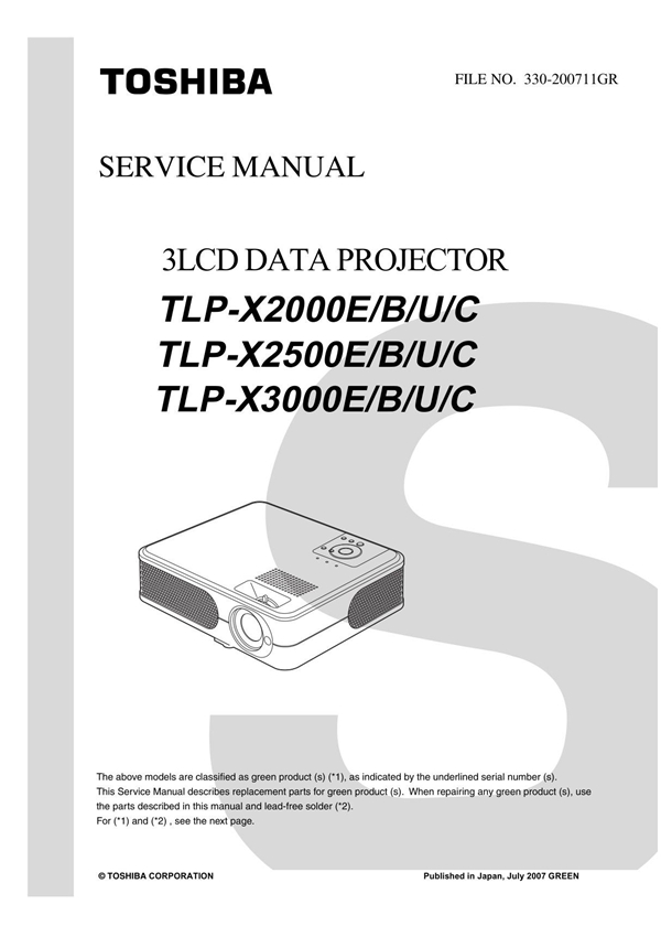 (精品)51---东芝TLP-X2000投影机维修手册