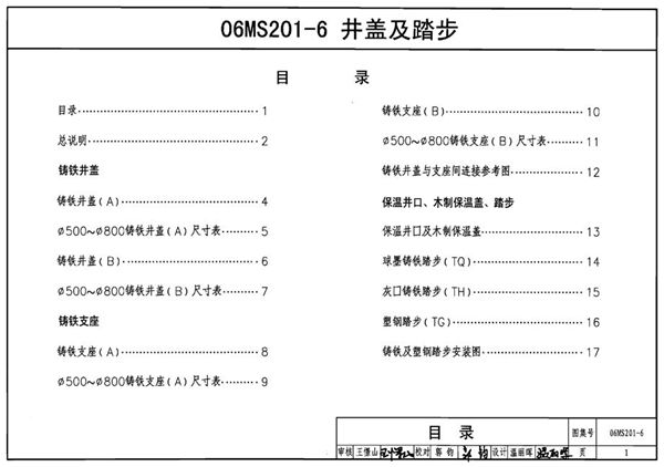 06MS201-6图集井盖及踏步