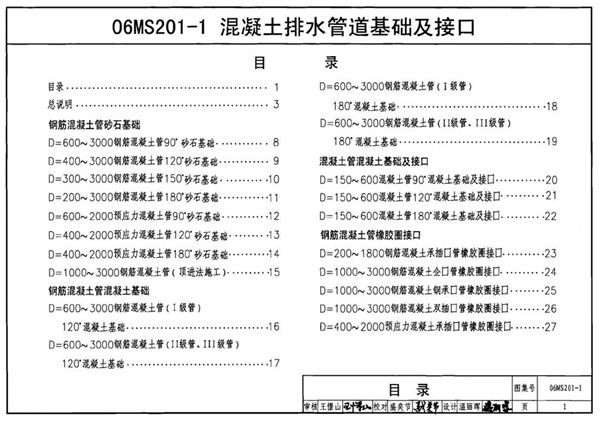 06MS201-1图集混凝土排水管道基础及接口图集