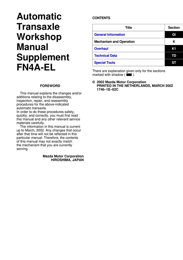 马自达6维修手册Mazda6 English 1746-1E-02C