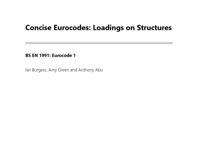 英文版 简明欧洲规范之结构载荷 Concise Eurocodes Loadings on Structures