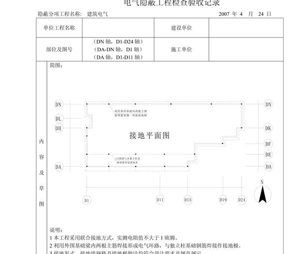 人防--接地 电气隐蔽工程检查验收记录