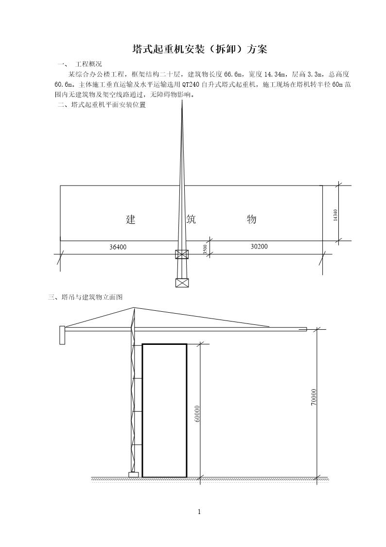 某综合办公楼工程塔式起重机安装(拆卸)方案