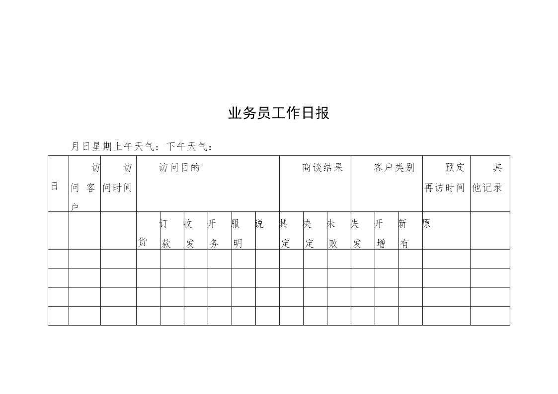 业务员工作日报