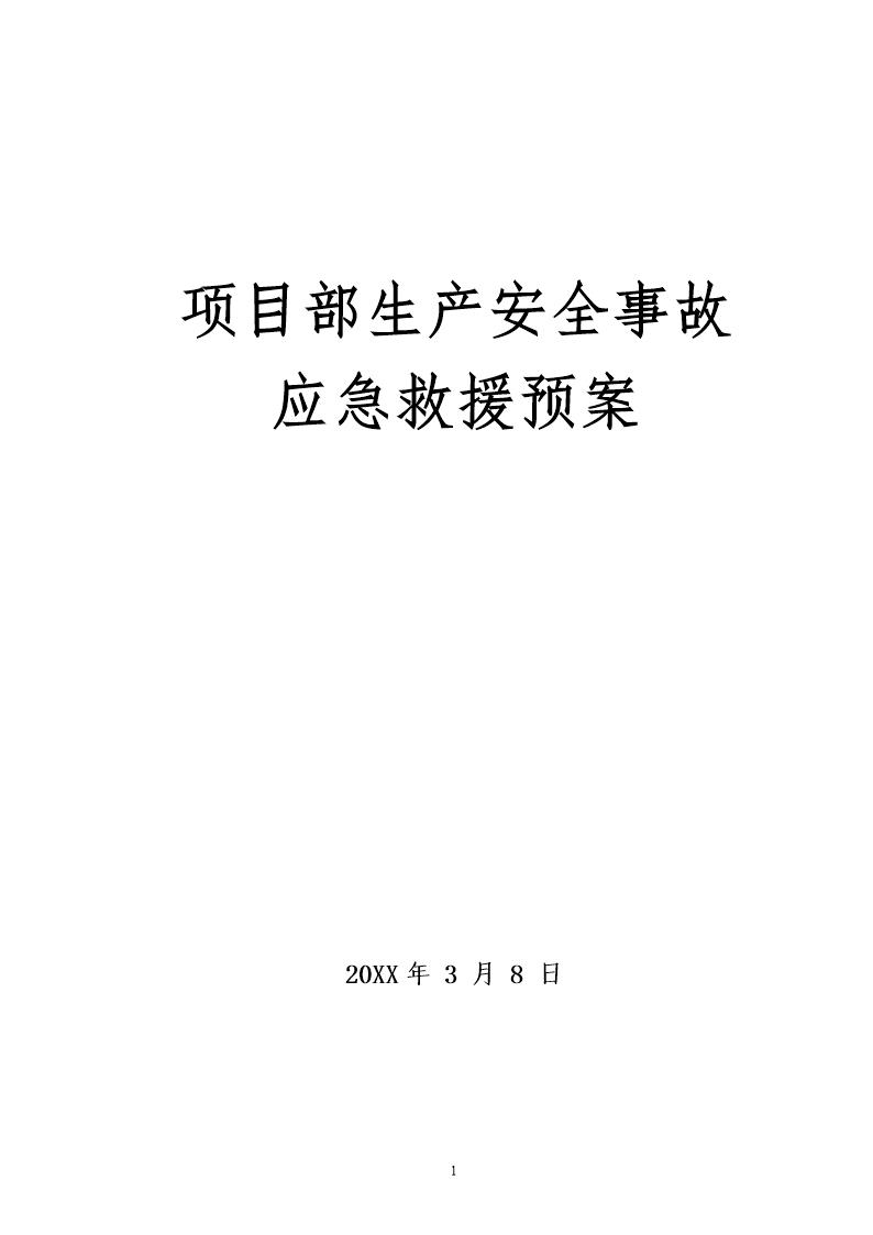 项目生产安全事故应急救援预案