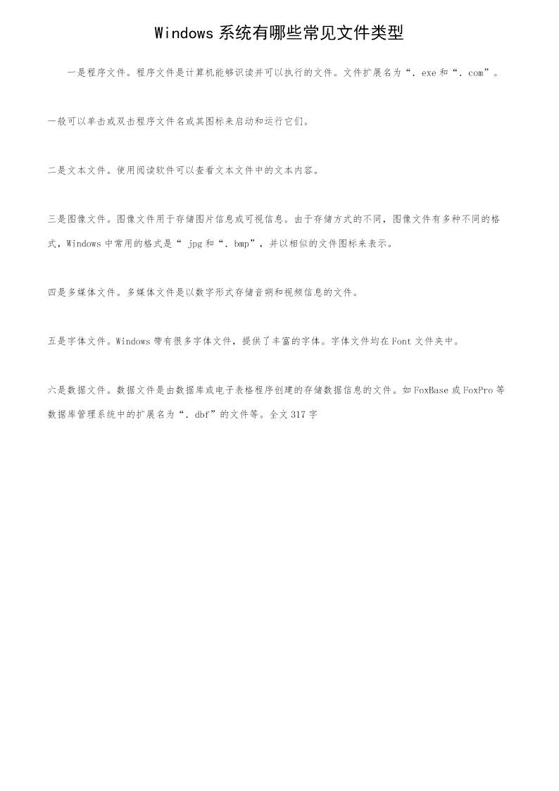 Windows系统有哪些常见文件类型