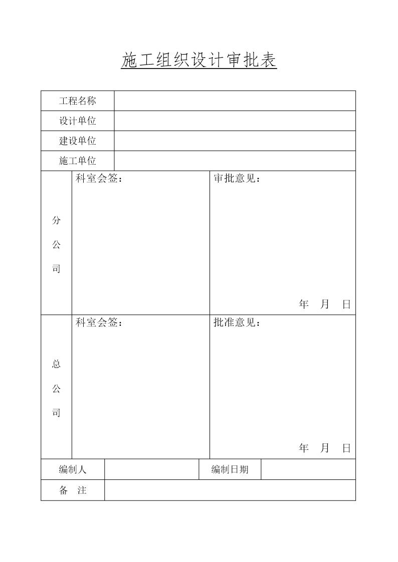 实施施工组织设计审批表