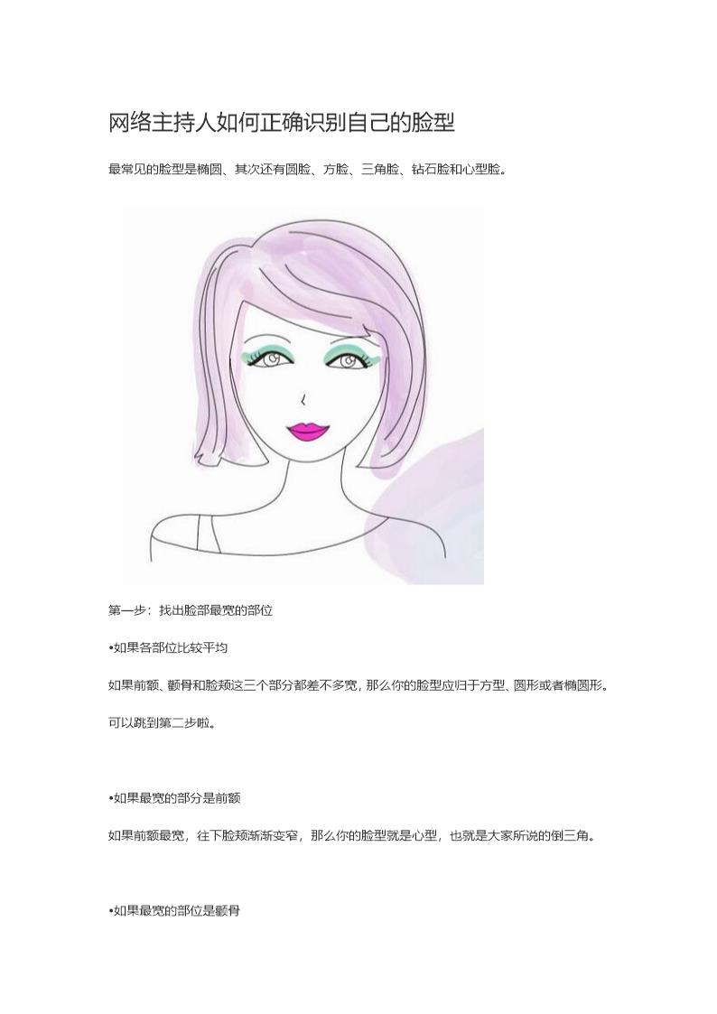 网络主持人如何正确识别自己的脸型