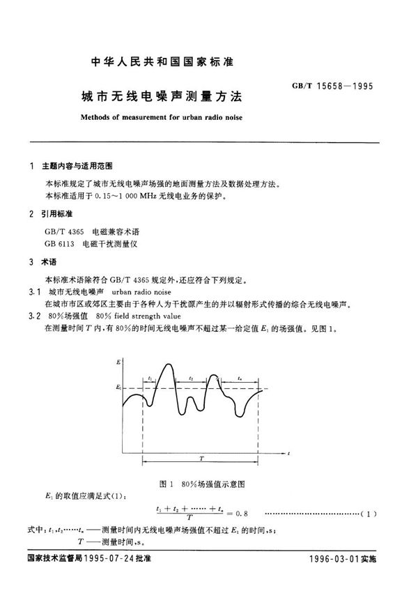 城市无线电噪声测量方法 (GB 15658-1995)