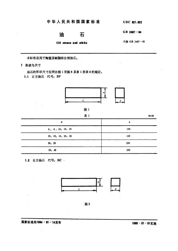 油石 (GB 2487-1984)