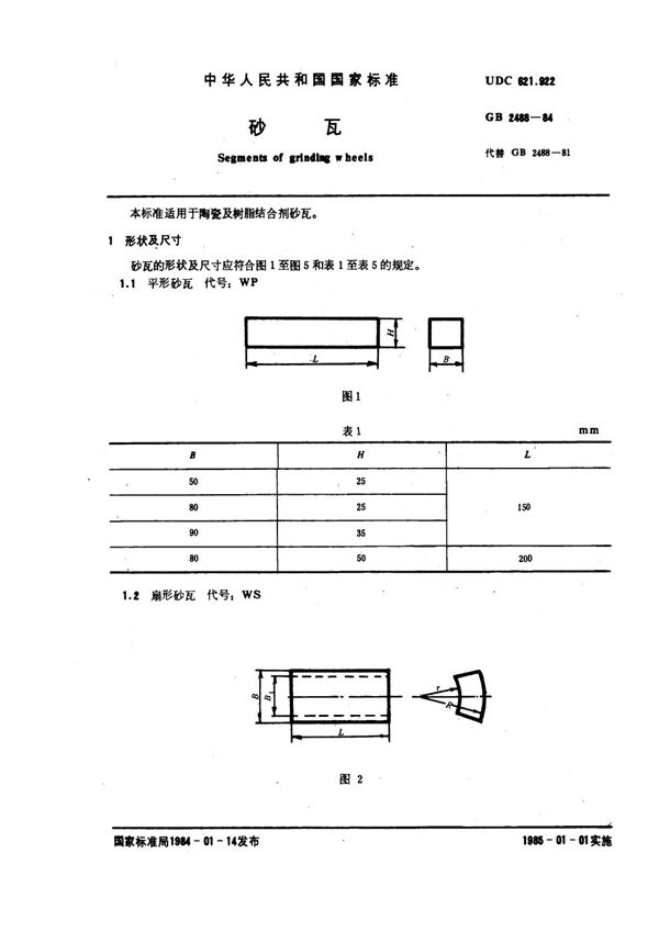 砂瓦 (GB 2488-1984)