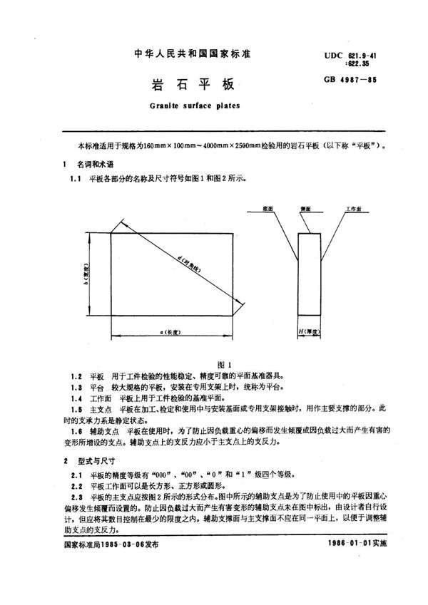 岩石平板 (GB 4987-1985)