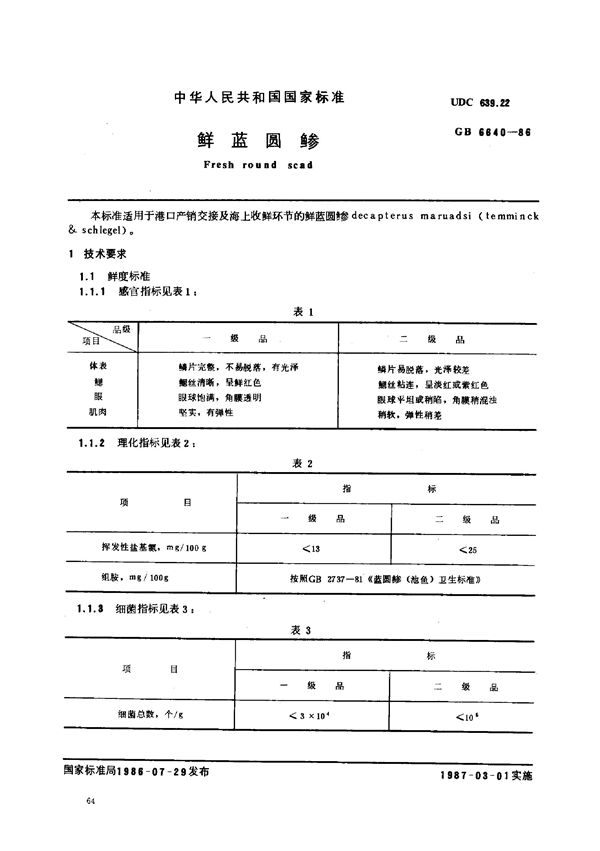 鲜蓝圆参 (GB 6640-1986)