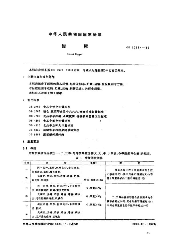 甜椒 (GB/T 10594-1989)