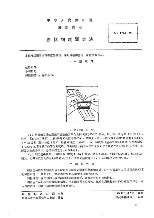 涂料细度测定法 (GB/T 1724-1979)