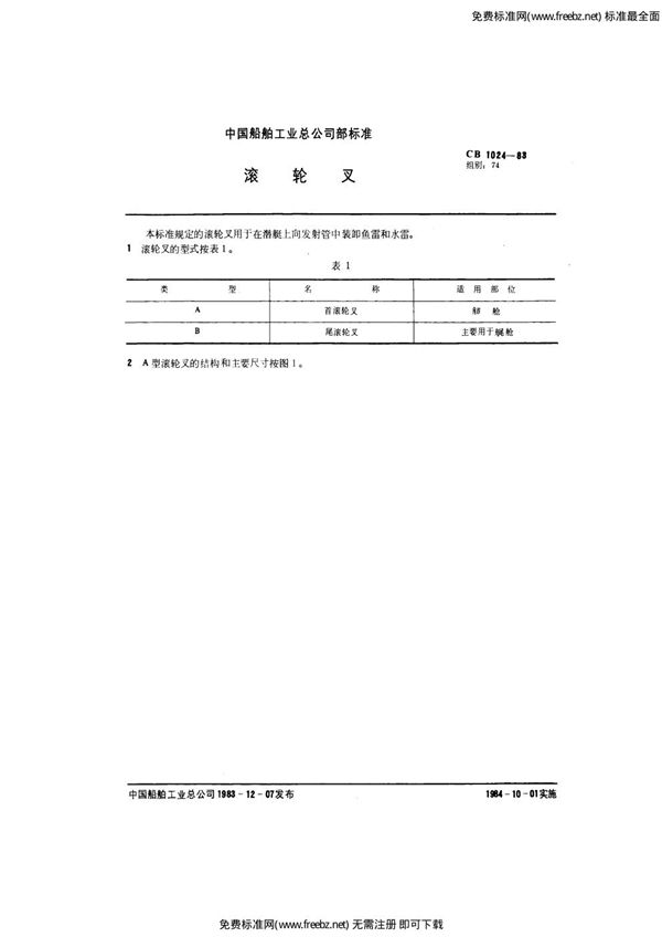 滚轮叉 (CB 1024-1983)