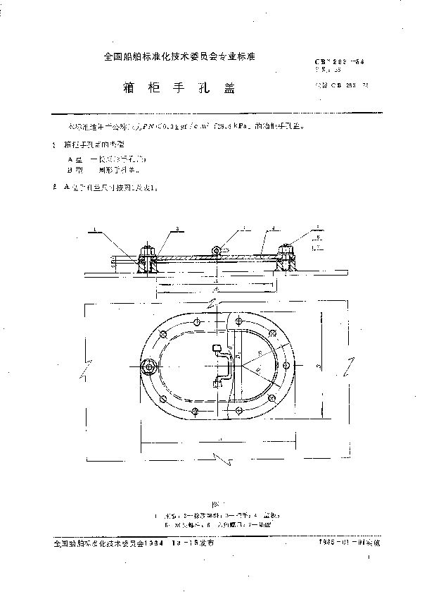 箱柜手孔盖 (CB 283-1984）