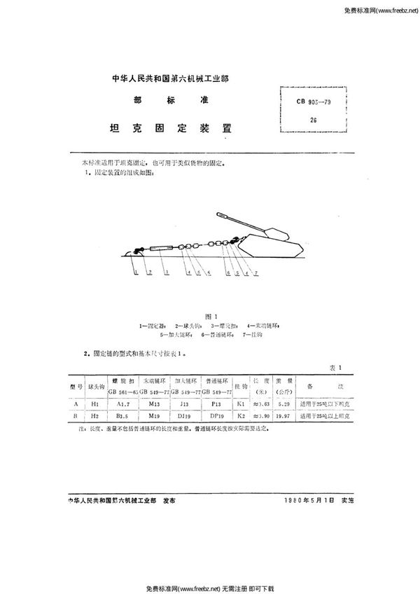 坦克固定装置 (CB 903-1979)