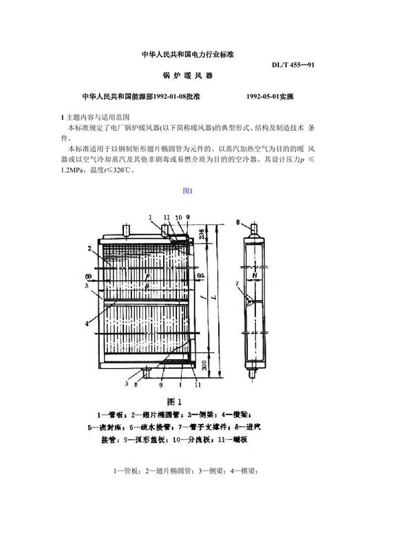 锅炉暖风器 (DL/T 455-1991)