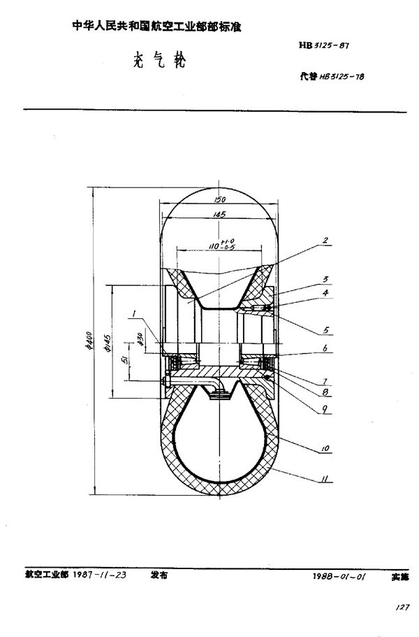 充气轮 (HB 3125-1987)