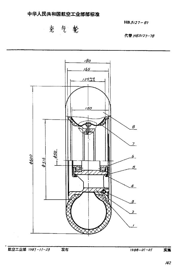 充气轮 (HB 3127-1987)