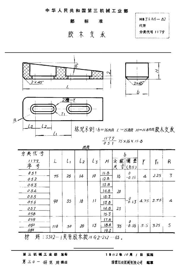 胶木支承 (HB 3404-1982)