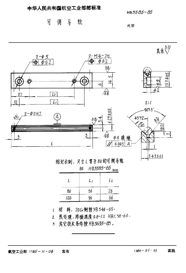 可调导轨 (HB 3585-1985)