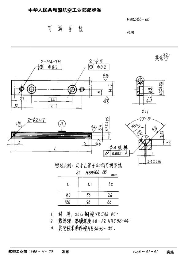 可调导轨 (HB 3586-1985)