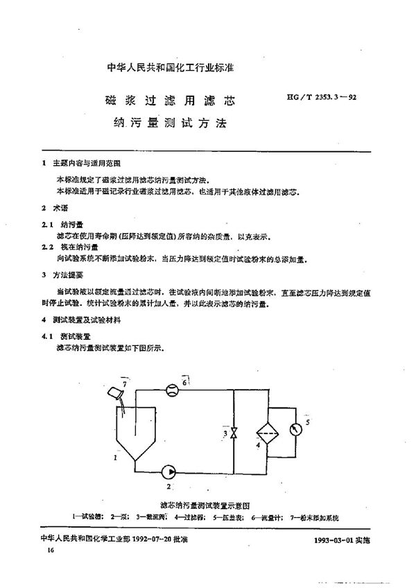 磁浆过滤用滤芯钠污量测试方法 (HG/T 2353.3-1992）