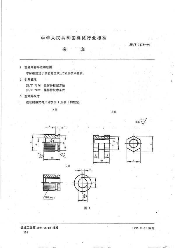 嵌  套 (JB/T 7275-1994）