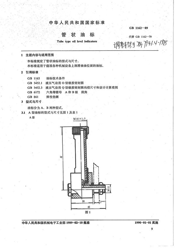 管状油标 (JB/T 7941.4-1995）