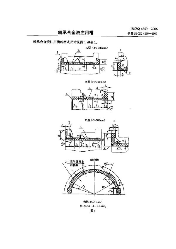 轴承合金浇注用槽 (JB/ZQ 4259-2006)