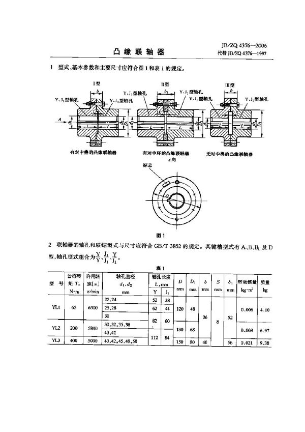 凸缘联轴器 (JB/ZQ 4376-2006)