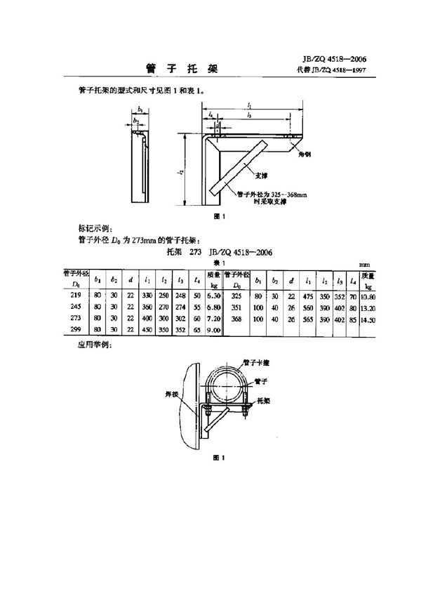 管子托架 (JB/ZQ 4518-2006)