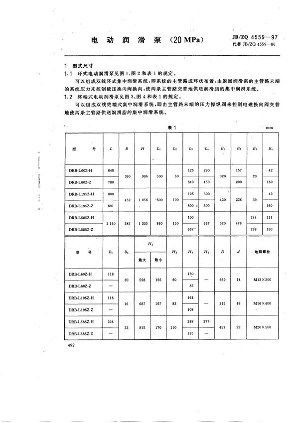 电动润滑泵(20MPa) (JB/ZQ 4559-1997)