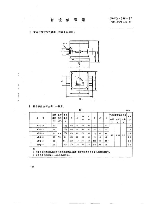 油流信号器 (JB/ZQ 4596-1997)