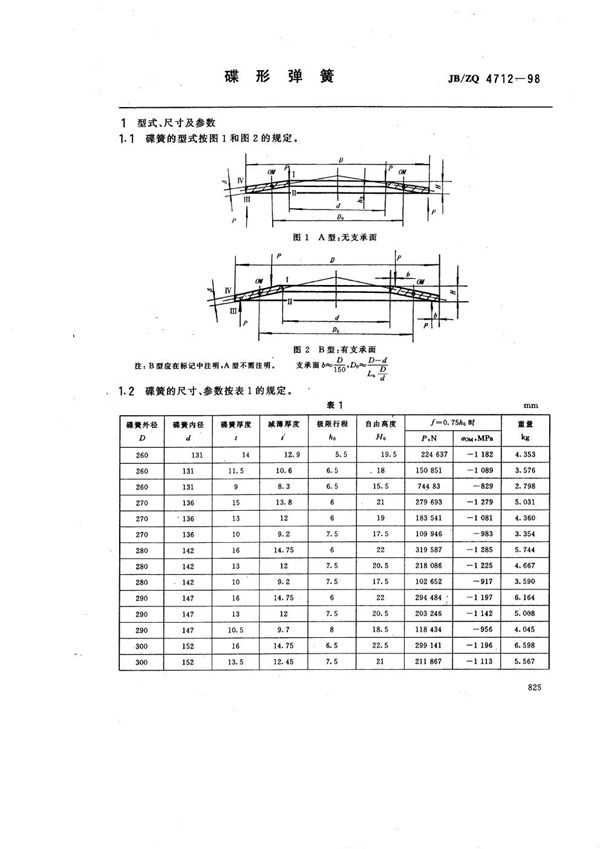 碟形弹簧 (JB/ZQ 4712-1998)