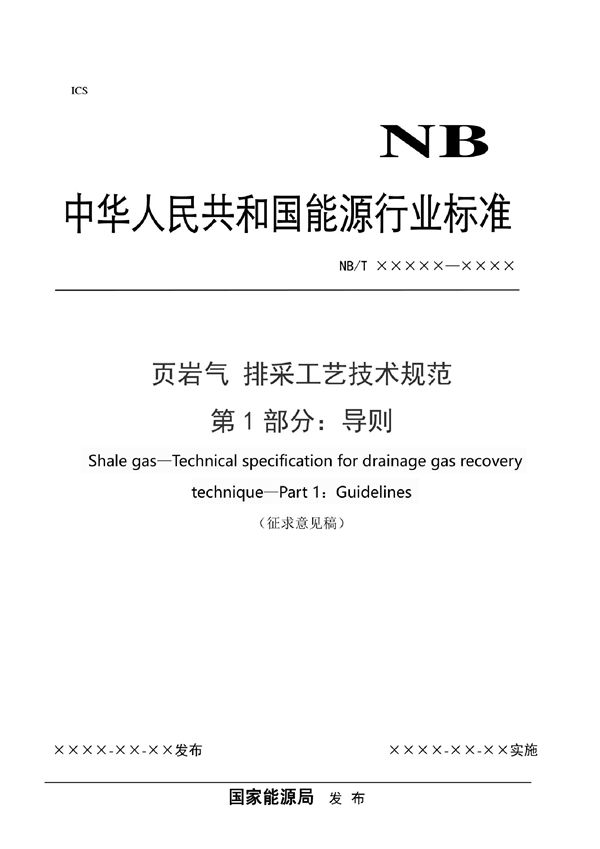 页岩气 排采工艺技术规范 第1部分：导则 (NB/T 11045.1-2022)