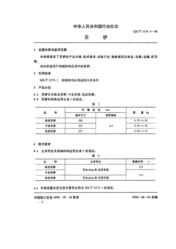 苏锣 (QB/T 2175.4-1995）