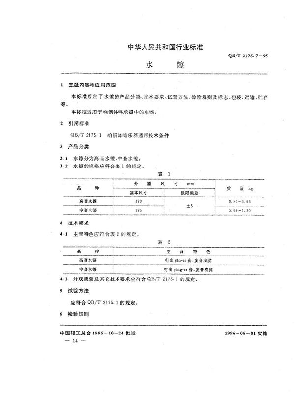 水镲 (QB/T 2175.7-1995）