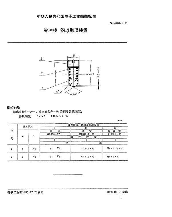 冷冲模 滚珠对角导柱上模座 (SJ 2625.1-1985)