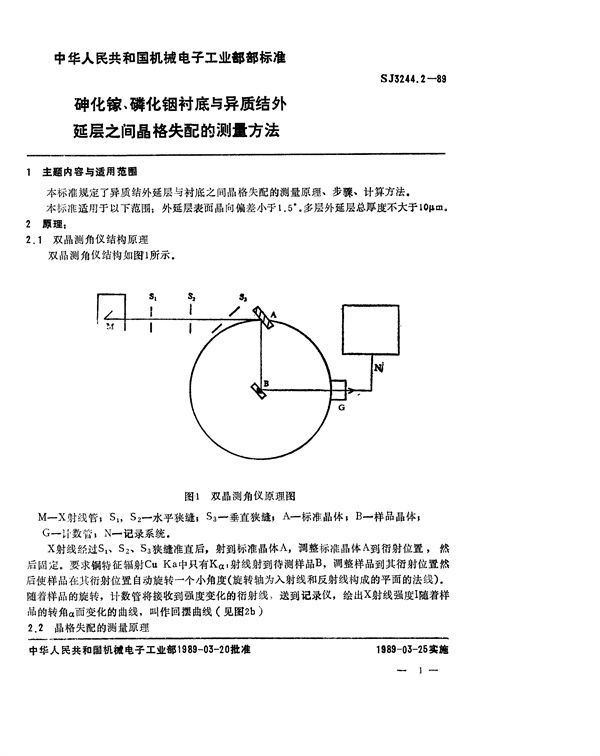 砷化镓、磷化铟衬底与异质结外延层之间晶格失配的测量方法 (SJ 3244.2-1989)