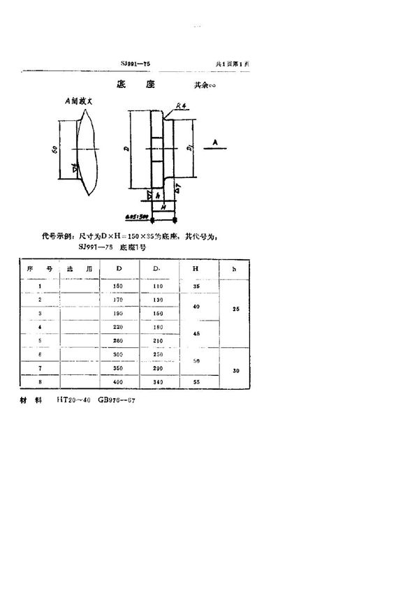 底座 (SJ 991-1975)