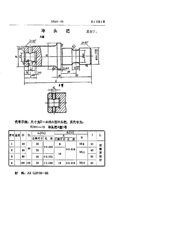 冲头把 (SJ 997-1975)