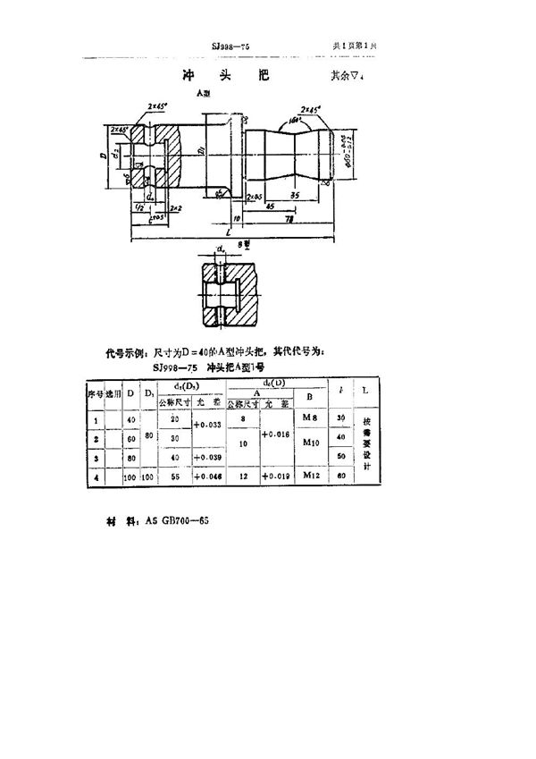 冲头把 (SJ 998-1975)