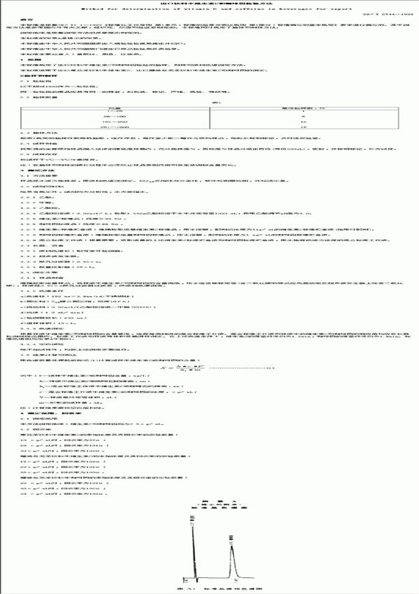 出口饮料中维生素C和咖啡因检验方法 (SN/T 0744-1999）