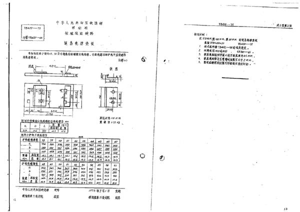 道岔轨撑垫板 (TB/T 420-1975)