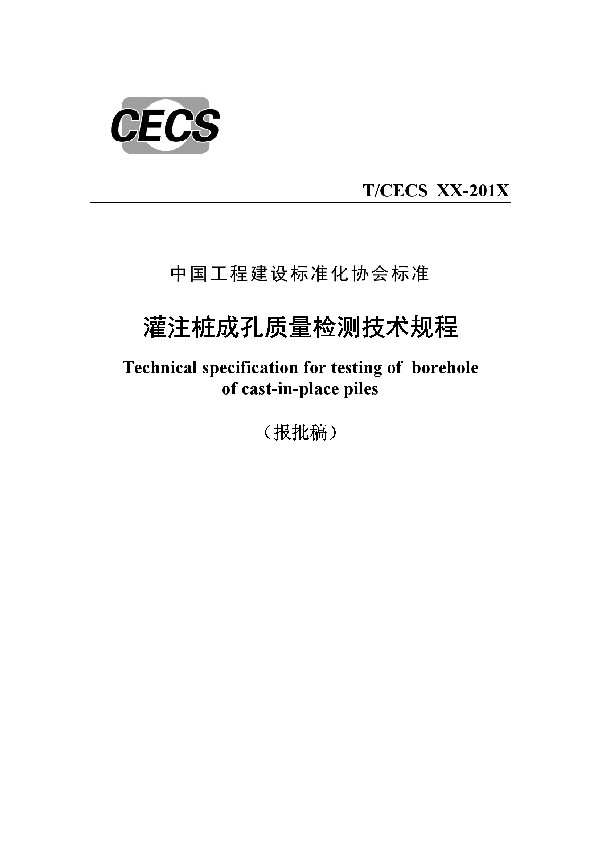 灌注桩成孔质量检测技术规程 (T/CECS 596-2019)